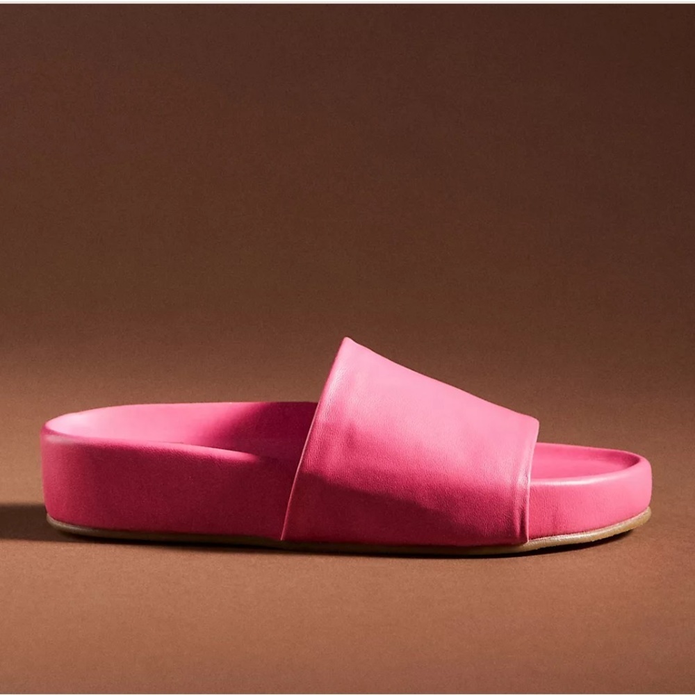 Beek Pelican pink slides women’s 9 leather VGUC